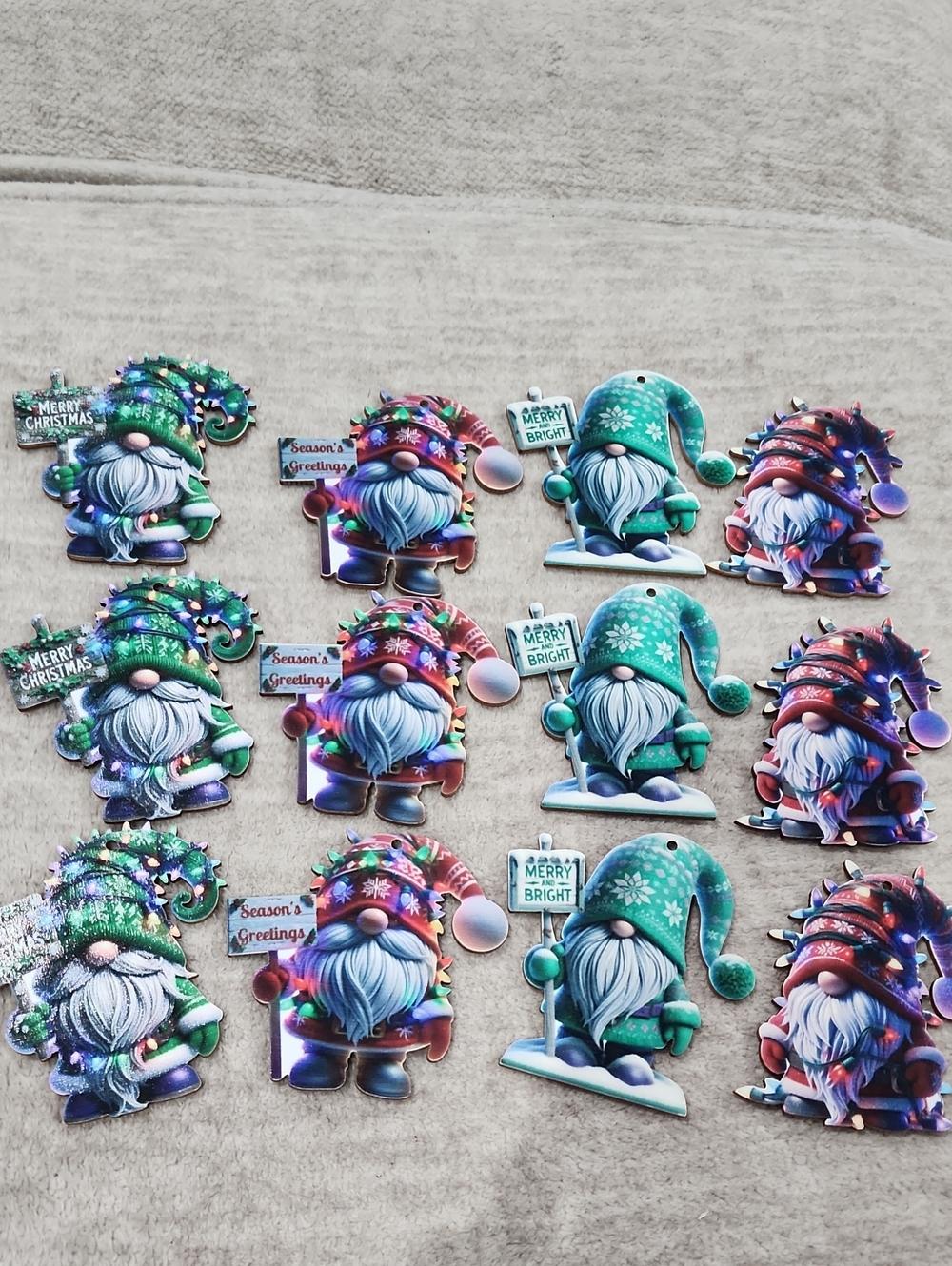 NWT 12 Piece Gnome Christmas Ornaments